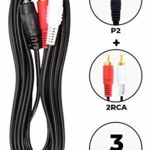 CABLE 2RCA MACHO - P2 ESTEREO AV-15 1.8M