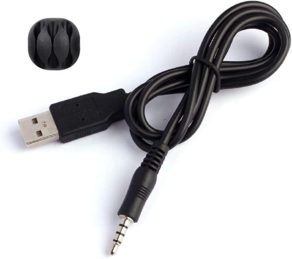 CABLE AUXILIAR DE AUDIO 3.5MM A USB 2.0 PARA COCHE - NEGRO