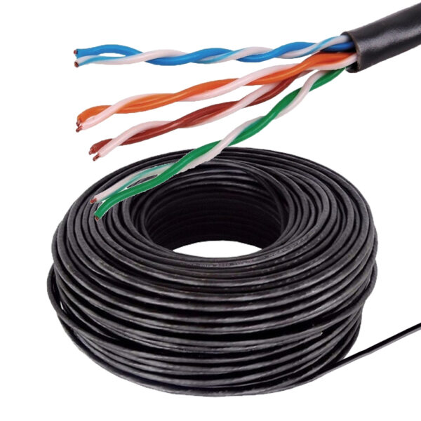 CABLE UTP EXTERNO NORPHEL 4*23 AWG CAT-6 100% COBRE NEGRO - Imagen 2