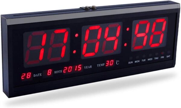 RELOJ MARCADOR LED DIGITAL CALENDARIO HB4819SM - Imagen 2