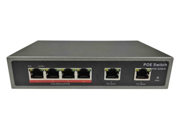 SWITCH POE HIGH PERFORMANCE 65W PM-R6-4FE 10-100MBPS - Imagen 3