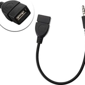 CABLE AUXILIAR DE AUDIO 3.5MM A USB 2.0 PARA COCHE - NEGRO