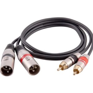 CABLE DOBLE DE AUDIO RCA A CANON MACHO