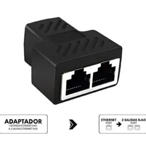 ADAPTADOR RJ45 A 2 RJ45 HEMBRA-HEMBRA
